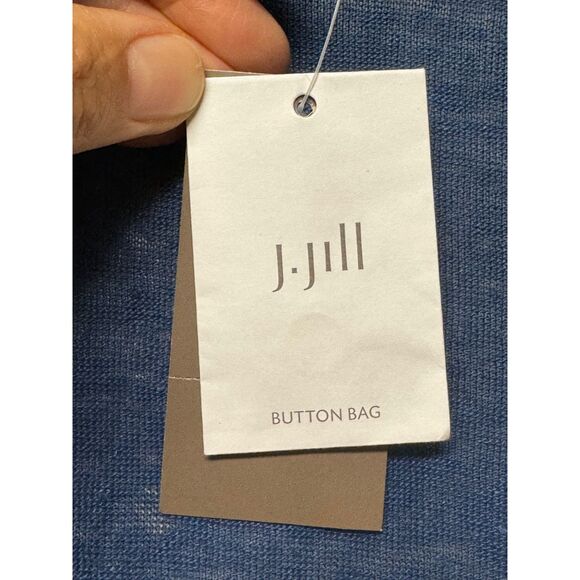 NWT J. JILL Love Linen 100% Linen V-Neck Cardigan Seaside Blue, Sz L - Picture 8 of 10